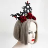 Czarna korona na głowę z czerwonymi różami Gotycki styl przesadzony królowe opaski do włosów dekoracje do cosplay biżuteria