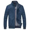단색 캐주얼 재킷 m-5xl 6xl 남성 스프링 가을 겉옷 만다린 칼라 의류 220321