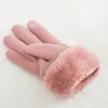 Vijf vingers handschoenen dames herfst en winter warme dubbele plus fluweel dikke dikke anti-kouden riding touchscreen