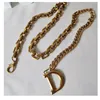 Cinturones cadenas doradas cinturón femenino de aleación de alta calidad Decoración de metal de metal D
