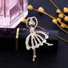 Pins Brooches Vintage Design Ballerinas Brooch Rhinestone Ballet For Women Shinning Crystal Pin Dress Coat Accessories JewelryPins Kirk22