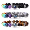 Perline 7 Chakra Bracciale in pietra Filo Fascino a mano Yoga Ametista Howlite Lapislazzuli Occhio di tigre Bracciali con perline per uomo Donna Gioielli di moda