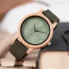 Armbandsur Bird Wood Bamboo Watch For Mens Womens Brand Designer Watches 2022 Soft Nylon Band Carton Clock Present Box Relogio Masculinowrist