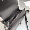 2022Ss Classic Black Boy Caviar Läder Mini Flapväskor Quiltat kalvskinn Guldåldrad Silver Metall Hårdvara Kedjerem Crossbody Shoulder Desig