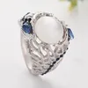 Anillos de boda Fashion Creative Silver Color for Women Vintage Opal Leaf Moonstone Engagement/Wedding Ring Drop Jewelrywedding