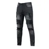 Jeans masculinos Hip Hop Men Hole Ripped Streetwear Elasticity Slim Fit Skinny Fashion Trousersmen's