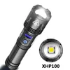 Nouvelle lanterne en aluminium Zoomable XHP70.2 rechargeable par Usb 26650 batterie lampe de poche LED COB 9 cœurs XHP100 Powerbank fonction torche