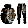 Herrspårar Tiger 3D -tryckta hoodies passar joggar casual sweashirts Sweatpants Sportswear Set Mens Tracksuit Autumn Winter Men '