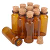 50st 20 ml Amber Glass Potion Bottles Glass Burs Vials Terrarium med korkstopp för DIY -storlek: 24x65x12.5mm