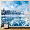 Christmas Forest Snow Tapestry Bohemian Bedroom Wall Decor Tapis décoration décoration coréen Pendant Tapiz J220804