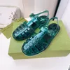 2022 Designer Sandali da donna Pantofole alla moda Gomma trasparente Gelatina Nero Rosso Sandalo Appartamenti Muli Diapositive 35-40