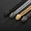 14mm 8.8inch 88g Weight Multilayer Layer Figaro Twist Chain Bracelet Double Lion Head Bracelets Stainless Steel Jewelry for Punk Mens 4 Color Choose