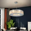 Lampadario moderno da soffitto per soggiorno camera da letto plafoniere a LED rotonde cromate / dorate tonde lampade a sospensione in cristallo argento per interni