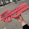 FN P90ジェルボールエレクトリッククリスタル爆弾おもちゃガンランチャー大人向け屋外用空気圧ガンランチャー