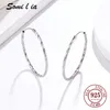 Somi lia Collection 100% 925 Sterling Silver Color Luminous Clear CZ Circle Hoop for Women Fashion Earrings Jewelry 220726