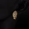 Clip-Ohrringe aus ovalem 14-Sterlinggold mit Schraubverschluss