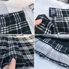 Damesrokken 2021 lente en herfst hoge taille schattige zoete meid plaid anti-empty rok