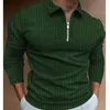 Herren Polos Herren Streifen Poloshirt Baumwolle Langarmshirt Frühling Herbst Em 220823