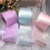 Party Decoration 6cm Oil Bright Snow Seersucker Lace Gace Laser Ribbons Diy Flower Bowknot Accessories Handgjorda band Partihandel 25 meter