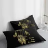 Baule d'oreiller Personnalisez la taie d'oreiller 50x70/75/80 70x70 3D HD Black 2PCS Couverture décorative Golden Carpe Liberte