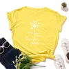 JCGO Summer Women Tshirt Cotton Wersatile 5xl с короткими рукавами графические буквы одуванчика с рукой, повседневная крупная футболка Top Toes 220511