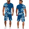 Summer Camouflage Tees Shorts Suits Men s T Shirt Shorts Tracksuit Sport Style Outdoor Camping Hunting Casual Herrkläder 220616263M