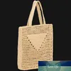 High Quality Woven Women Tote Shopping bags Handmade Straw Shoulder Bag Female Designer Handbags Hollow Out Purse Ladies291Z