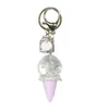 Chaves de sorvete criativo de sorvete de cristal Luxury Floating Star Moon Keyring for Women Bag Car Keyfob Keyfob