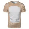 Échantillon de fournitures de fête T-shirt blanchi par sublimation Transfert de chaleur Chemise de blanchiment vierge T-shirts entièrement en polyester Tailles américaines pour hommes femmes 24 couleurs