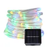 22M / 12M LED Lampes Solaires Extérieures 200/100 LED Corde Tube Guirlande Lumineuse Fée Vacances Fête De Noël Solaire Jardin Étanche Lumières