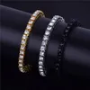 Link Chain 5mm Cubic Zirconia Tennis Armband Iced Out Braclet Silver Gold Black Hip Hop Wedding Crystal Men smycken Present Pulse226p