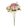 Fiori decorativi Ghirlande Bouquet di fiori di seta rosa artificiale Simulazione Ortensia Peonia Mazzo misto Matrimonio Soggiorno Giardino Balcone D