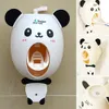 Toilet Supplies New Kids Cute Cartoon animals Design Set Cartoon bathroom household Toothbrush Holder Automatic Toothpaste Dispenser