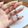 Cuelga la lámpara dominada 2022 largo multicolor fino cristal flores gota pendientes venta Corea Joker estilo clásico mujeres joyería Farl22