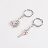 Heart Shaped Key Chain Couple I LOVE YOU Keychain Stainless Steel Key Ring Bag Pendant Accessories Romantic Gifts