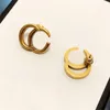 Designer Womens Hoops Earrings Fashion Märke Double Letter Charm Earring Women Retro Luxurys smycken Gold Studs Wholesale LLK4