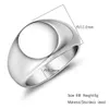 Aço inoxidável banhado 18k Prata de prata redonda Ring liso Solid Lady Jóias de mão simples 6/7/8/9/10/11/12 Multi Tamanho Os acessórios para os dedos femininos podem gravar logotipo