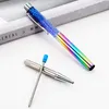 Золотая фольга нефтяная ручка Creative Crystal Metal Pen Highend Business Gift Firmature Hen Оптовые офисные принадлежности Custom 220712