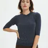 Sueter Mujer O Neck Shiny Lurex Pullover Frauen Casual Frühling Pullover Stricken Jumper Halbe Hülse Tops Schwarz Grau Beige weiß 220816