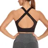 Mulheres de alta qualidade Push Up Sport Bra Gym Fitness Roupa Athletic Athletic Running Yoga Tops Colete respirável à prova de choque J220706