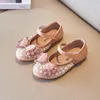 Athlétique En Plein Air Princesse Filles Chaussures Bowknot Strass En Cuir Enfants Appartements 2022 Printemps Automne Fond Doux Toddler Enfants 21-30Athletic