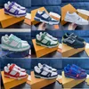 Italy vintage basketball trainers Virgils Designer Running Shoes iconic model Men Women Sneakers two-tone version Flowers calf leather Rubber outsole