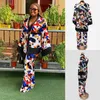 Ubranie etniczne L-2xl Seksowne kombinezony Damskie Top i spodnie Dwukrotne 2022 Fashion Holor Casual Lose Large African Vestidos