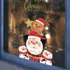 2022 New Year Stickers Santa Claus Snowman Wall Stickers Christmas Home Decoration Door Glass Window Stickers Room Decor Decals