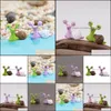 Garden Decorations Patio Lawn Home Cute Goggle-Eyed Snail Doll Ornament Moss Terrarium Decoration Micro Landscape Plants Pot Accessories