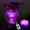 Str￤ngar LED -f￤rger fj￤rrkontroll Nattljus Br￶llop Atmosf￤r Holiday Party Decor Vase Underwater Diving Lights Pool Decoration Lampled Ledled