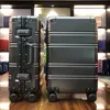 Aluminum Business Travel Hard Shell Spinner Pull Bar Box Tsa Lock Cabin Trolley Suitcase Carry On Luggage J220707