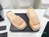 Europees en Amerikaans waterplatform Suede dikke Soled Slippers Wedding Home Shoes Girls 'Hoge Heels Round Head Fashion Lazy Comfortable Des