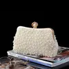 Pochettes Pleines de Perles Classique Blanc Matériel Diamant Boucle Avec Chaîne En Or Mode Dîner Sac Dames Banquet Robe Soirée Sac À Main