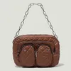 أكياس مسائية lingge الأزياء موضوع المرأة حقائب crossbody العمل خمر سلسلة السيدات حقيبة الكتف بسيطة الرجعية أنثى حقائب اليد مصمم حمل 220407